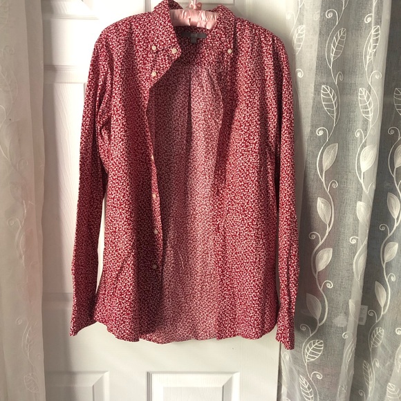 Uniqlo floral print button down shirt, long sleeves, 100% cotton, size medium - Picture 2 of 9